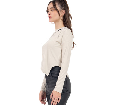 BLUSA PARA MUJER FANCY CON CADENA MANGA LARGA QUARRY