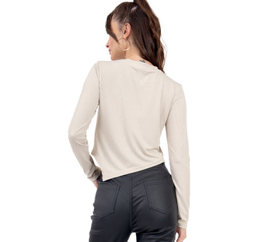 BLUSA PARA MUJER FANCY CON CADENA MANGA LARGA QUARRY