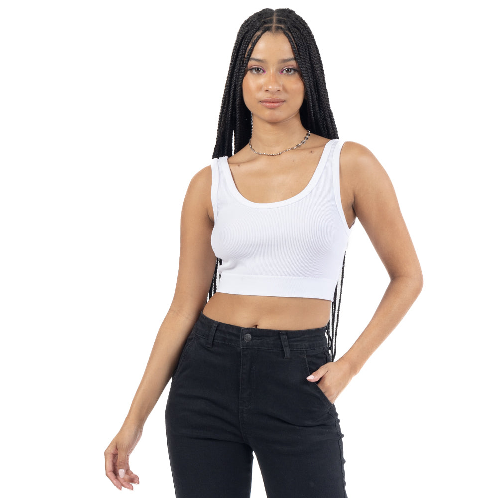 CROP TOP LISO CON TIRANTES