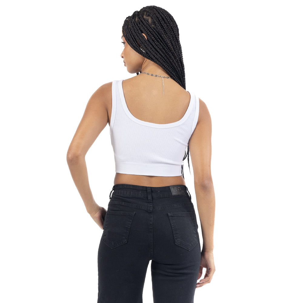 CROP TOP LISO CON TIRANTES