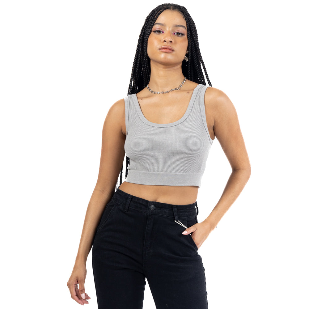 CROP TOP LISO CON TIRANTES