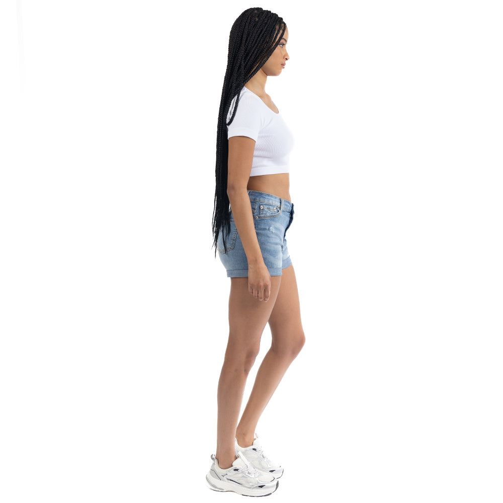 Top Seamless de Cuello Redondo Blanco