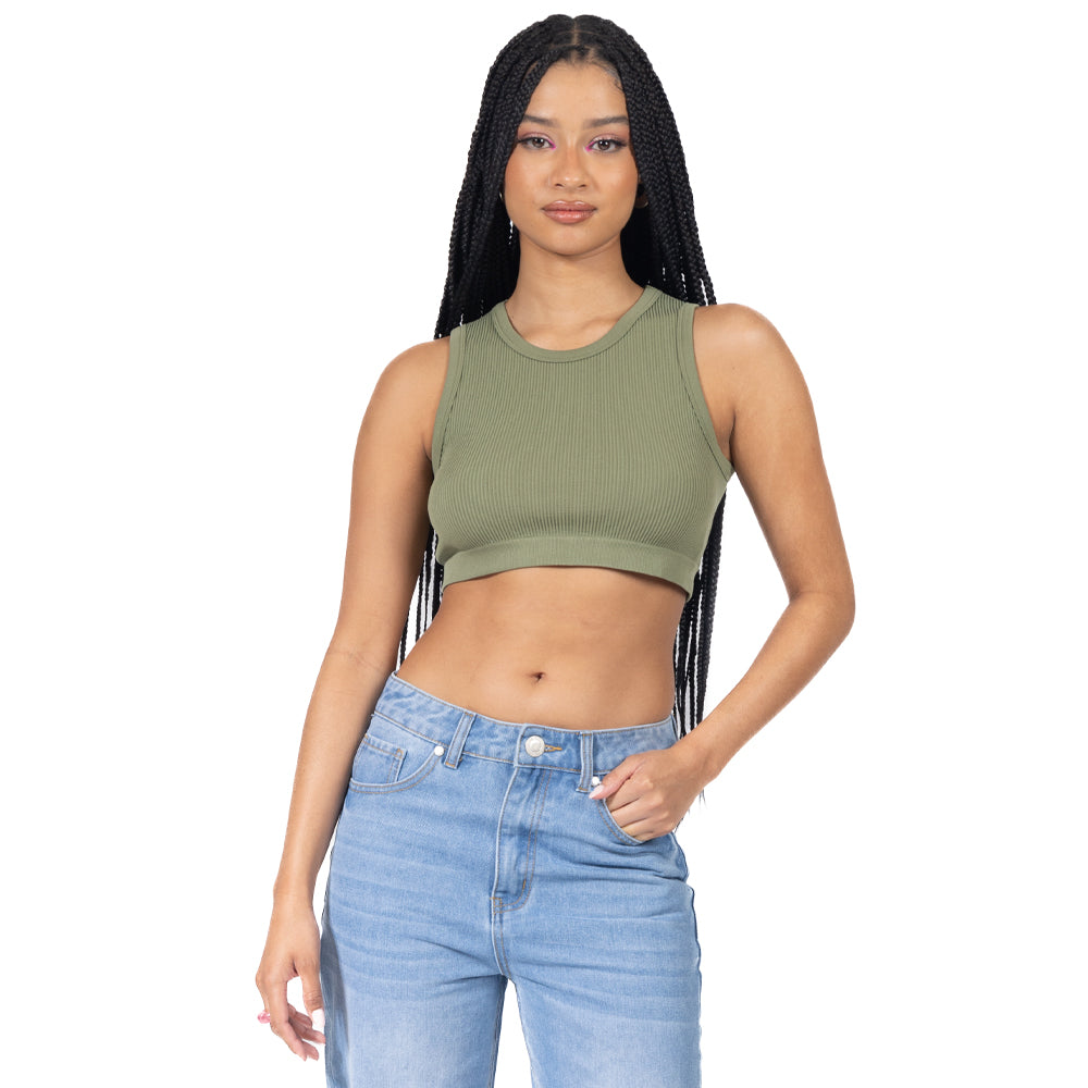 BLUSA CROP MANGA CORTA SEAMLESS