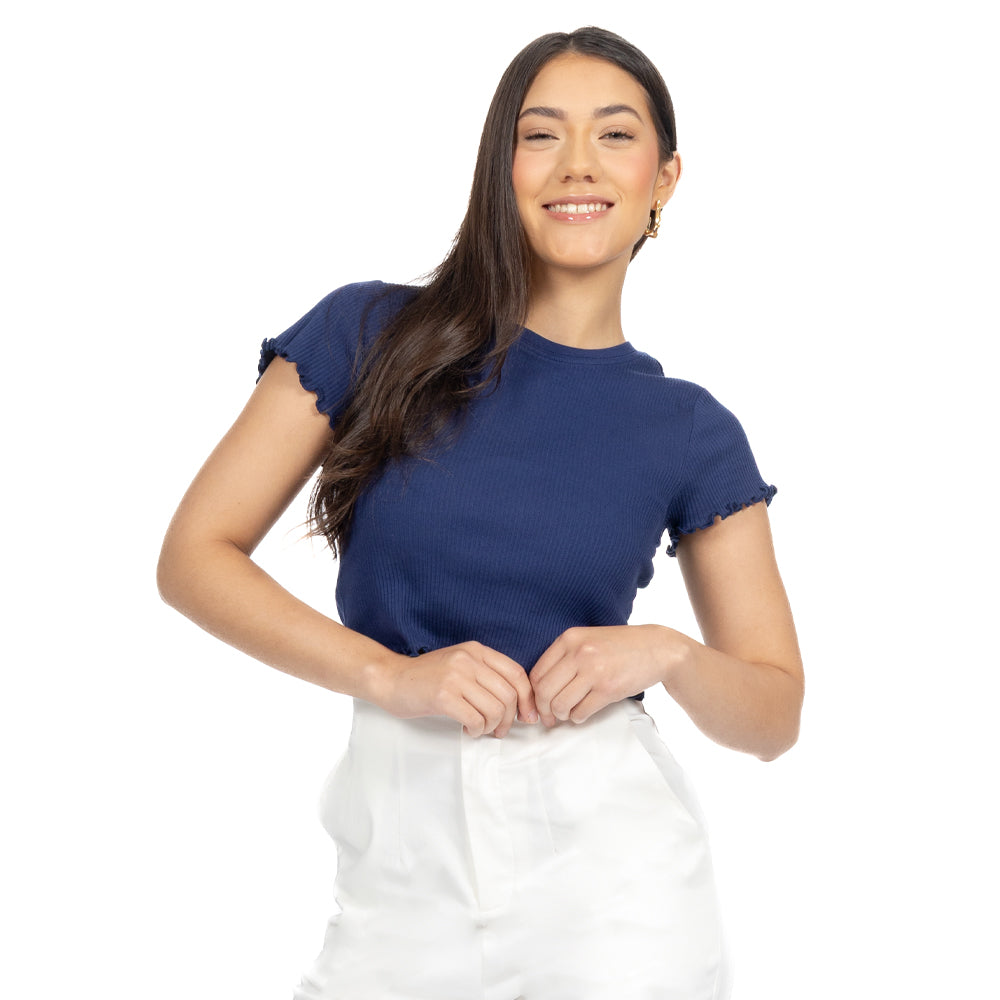 Playera Crop manga corta