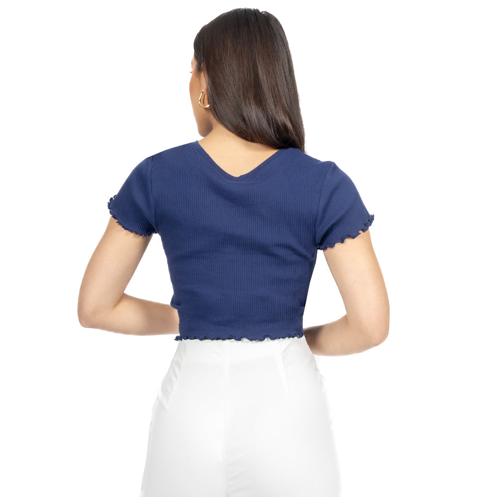 Playera Crop manga corta