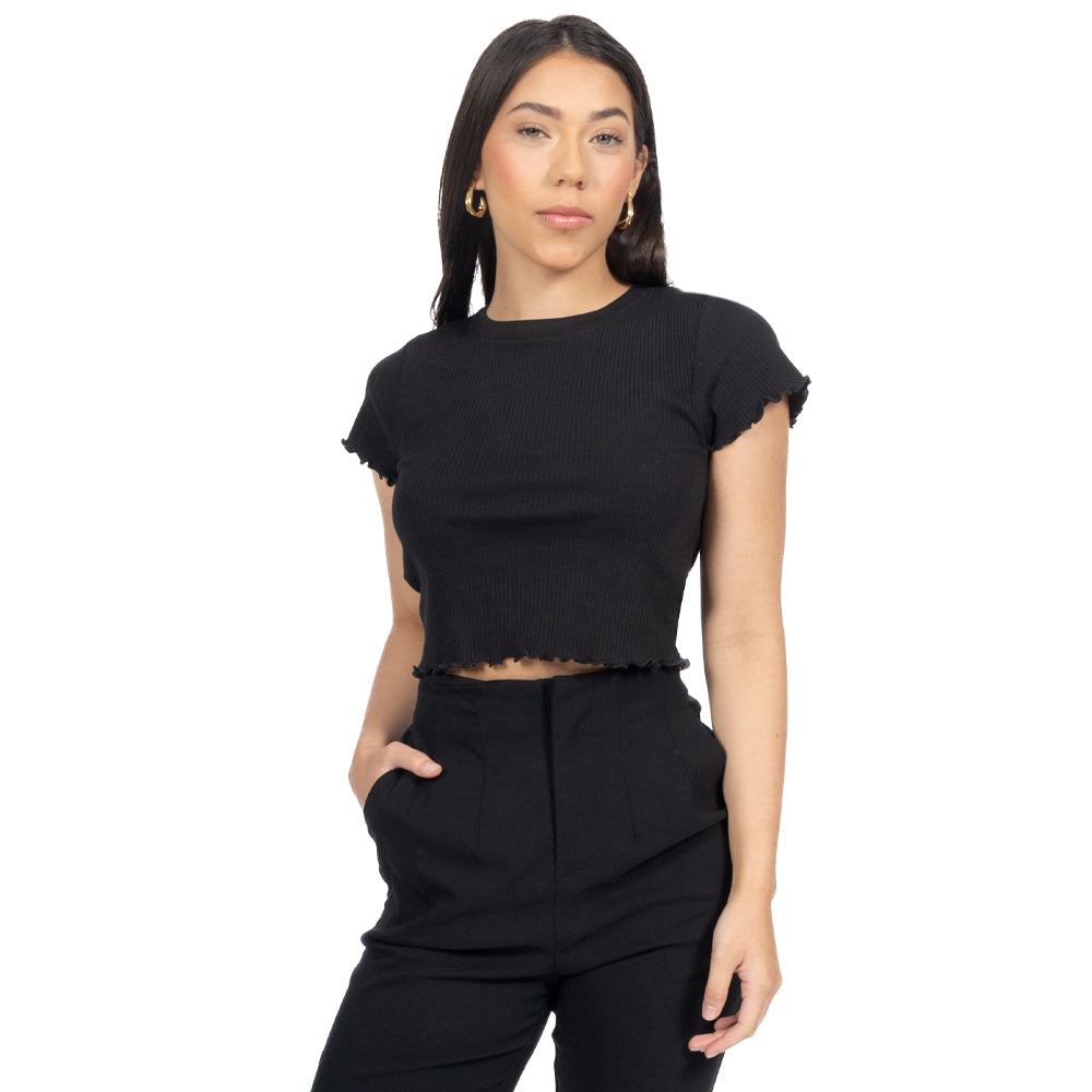 Playera Crop manga corta