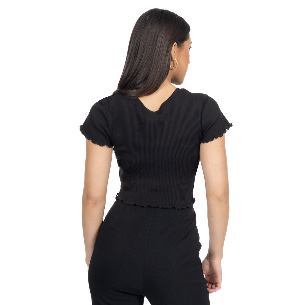 Playera Crop manga corta