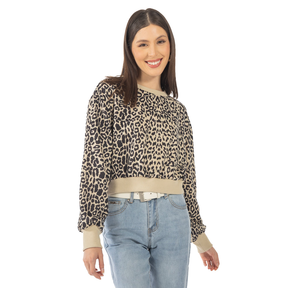 Sudadera Crop Animal Print