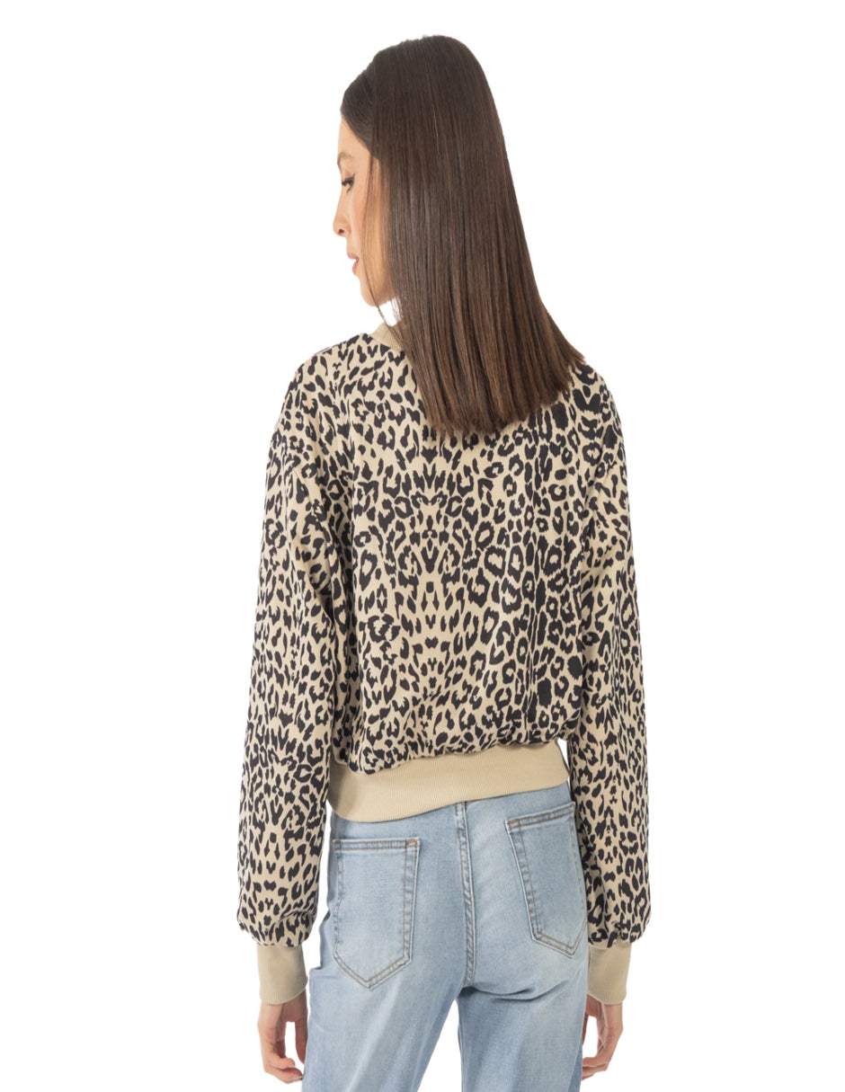 Sudadera Crop Animal Print