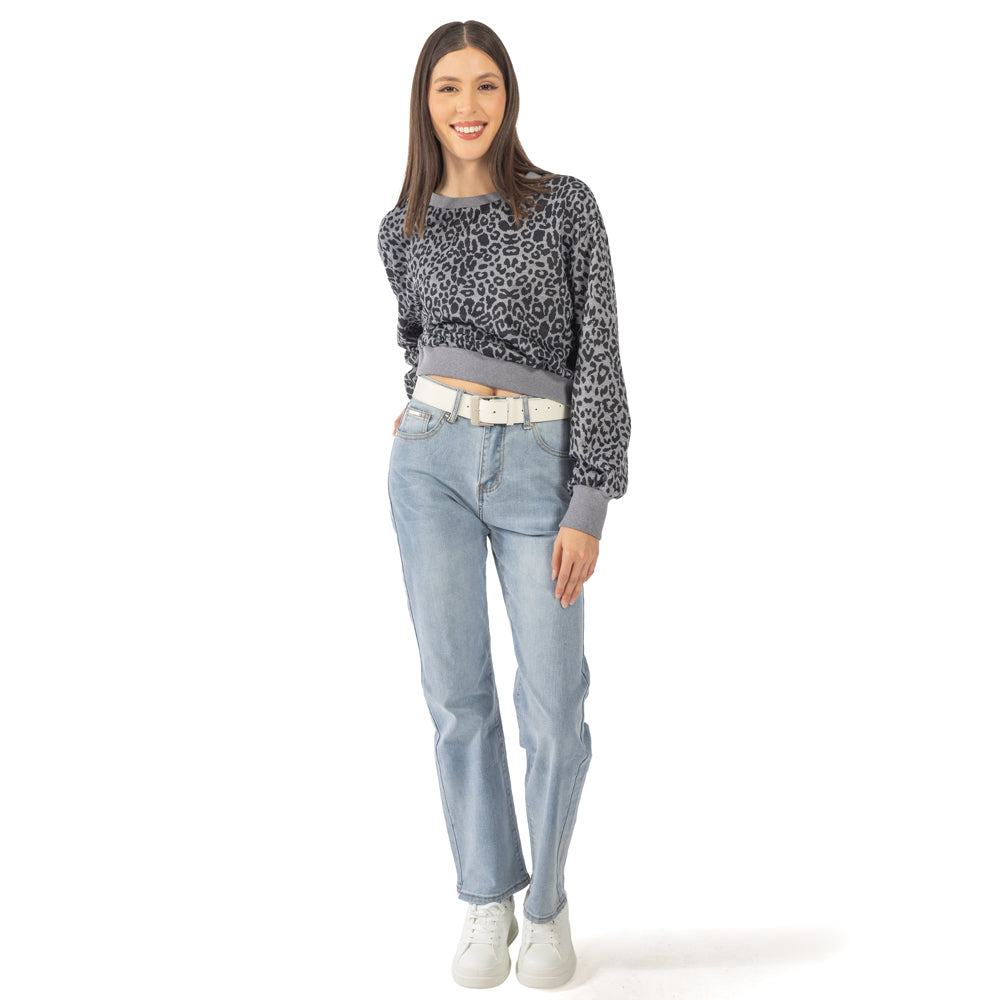Sudadera Crop Animal Print