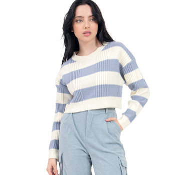 SUÉTER PARA MUJER QUARRY FASHION CROPPED A RAYAS