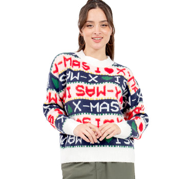 SUÉTER PARA MUJER NAVIDEÑO ESTAMPADO I LOVE X-MAS QUARRY