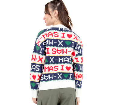 SUÉTER PARA MUJER NAVIDEÑO ESTAMPADO I LOVE X-MAS QUARRY