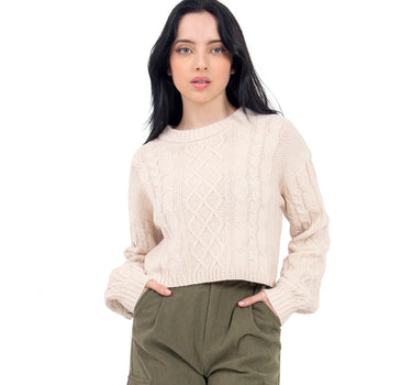 SUÉTER PARA MUJER QUARRY CROP CON TEJIDO TRENZADO