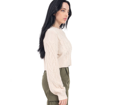 SUÉTER PARA MUJER QUARRY CROP CON TEJIDO TRENZADO