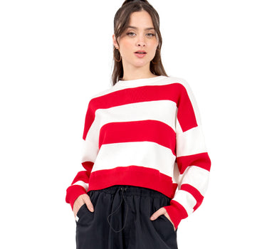 SUÉTER PARA MUJER FASHION QUARRY OVERSIZE CON DISEÑO A RAYAS