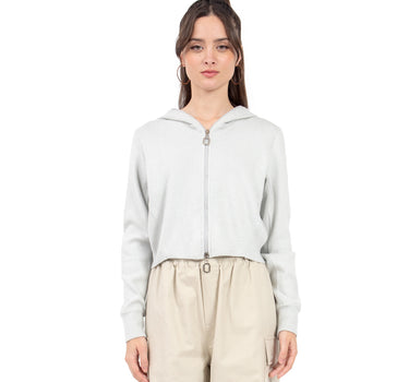 SUÉTER PARA MUJER QUARRY CROP TIPO HOODIE CON CIERRE