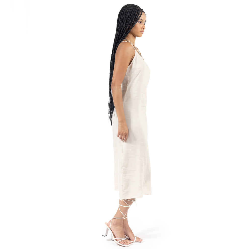 VESTIDO CON TIRANTES ABERTURA LATERAL