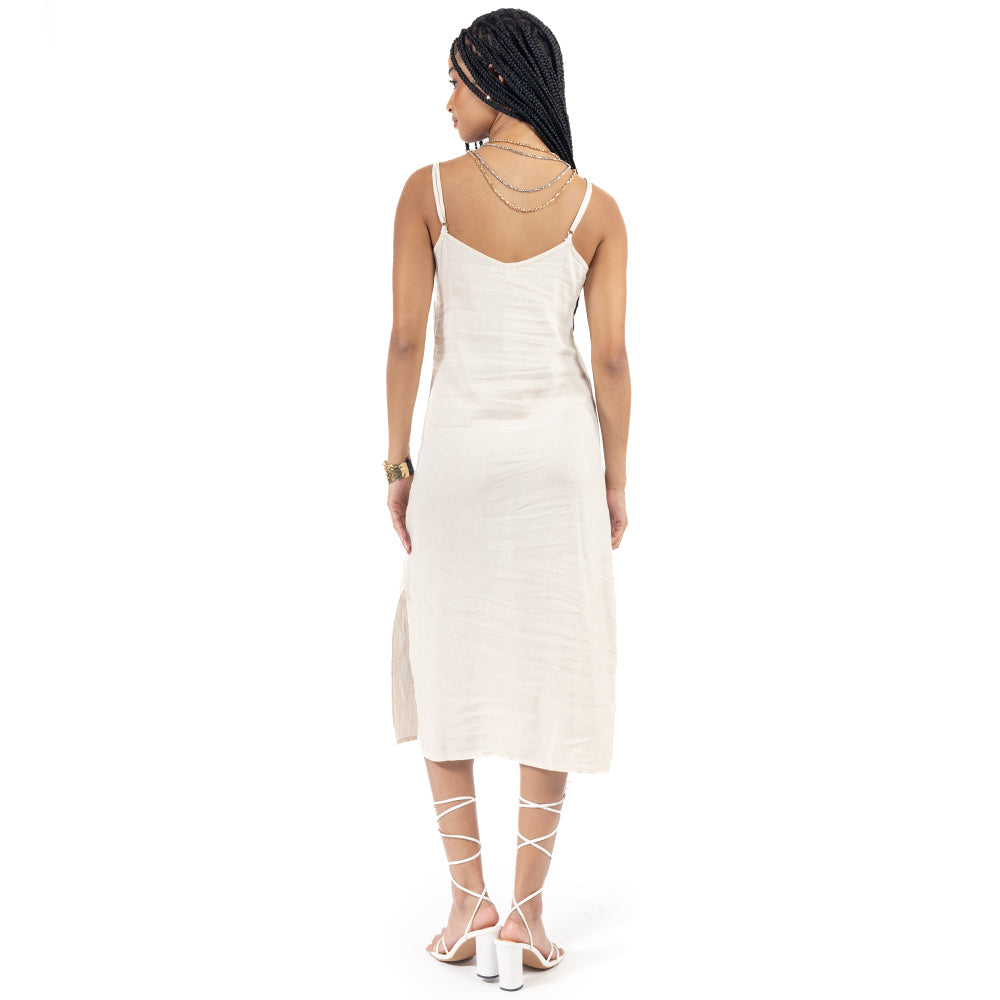 VESTIDO CON TIRANTES ABERTURA LATERAL
