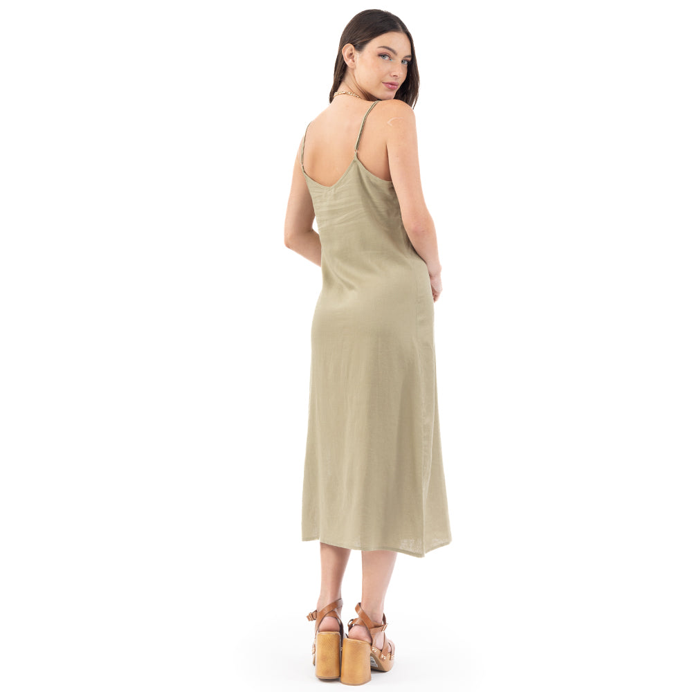 VESTIDO CON TIRANTES ABERTURA LATERAL