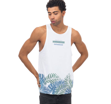 TANK TOP ESTAMPADO TROPICAL COLOR BLANCO PARA HOMBRE QUARRY