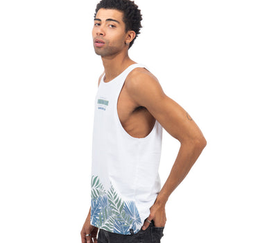 TANK TOP ESTAMPADO TROPICAL COLOR BLANCO PARA HOMBRE QUARRY