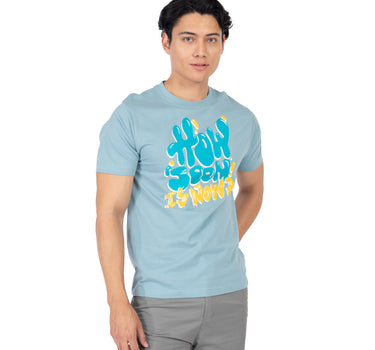 PLAYERA ESTAMPADO FRONTAL COLOR AZUL PARA  HOMBRE QUARRY