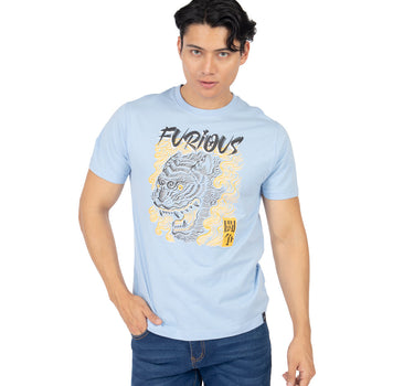 PLAYERA ESTAMPADO ASIAN CULTURE COLOR AZUL PARA HOMBRE QUARRY